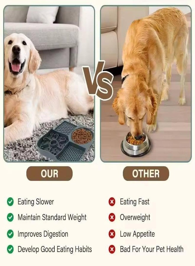 ROMILAS Pet Food Bowl - Food Grade Flexible Licking Mat with 4 Slots Design, Suction Cups for Stability, Reusable and Odor-Free Slow Feeder for Dogs and Cats, Pet Supplies - Image 3